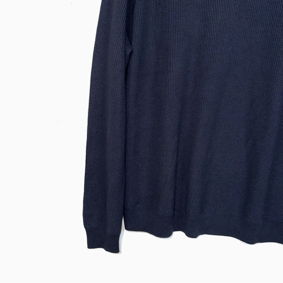 1901 Nordstrom Crewneck Ribbed Knit Sweater In Black Caviar Size XL NEW - Picture 6 of 11